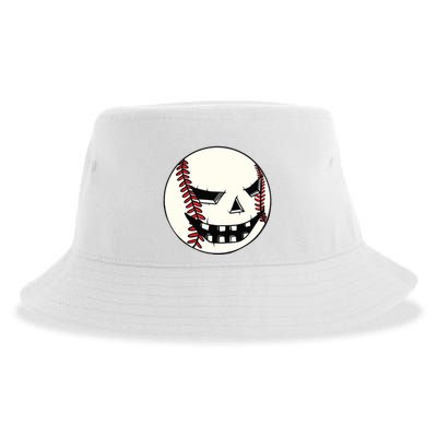 Halloween Jack O Lantern Baseball Player Coach Pitcher Sustainable Bucket Hat