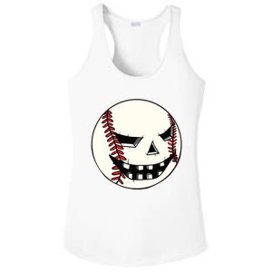 Halloween Jack O Lantern Baseball Player Coach Pitcher Ladies PosiCharge Competitor Racerback Tank