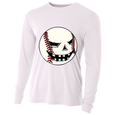 Halloween Jack O Lantern Baseball Player Coach Pitcher Cooling Performance Long Sleeve Crew
