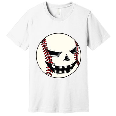 Halloween Jack O Lantern Baseball Player Coach Pitcher Premium T-Shirt
