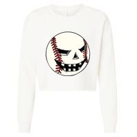 Halloween Jack O Lantern Baseball Player Coach Pitcher Cropped Pullover Crew