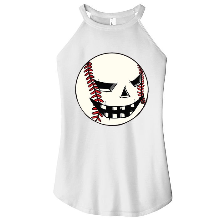 Halloween Jack O Lantern Baseball Player Coach Pitcher Women's Perfect Tri Rocker Tank