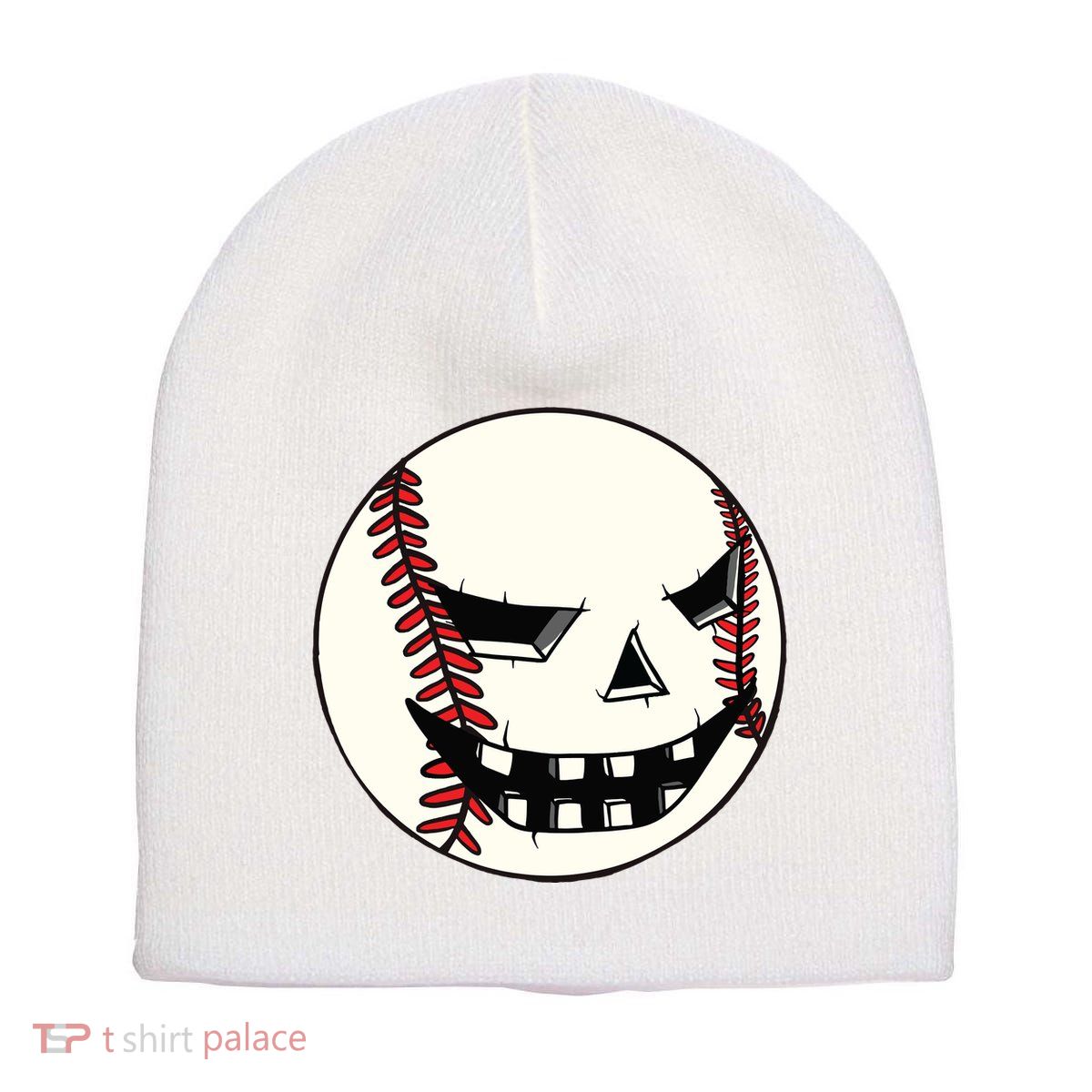 Halloween Jack O Lantern Baseball Player Coach Pitcher Short Acrylic Beanie