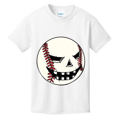 Halloween Jack O Lantern Baseball Player Coach Pitcher Kids T-Shirt