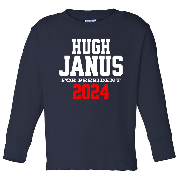 Hugh Janus Presidential Election 2024 Funny Innuendo Toddler Long Sleeve Shirt