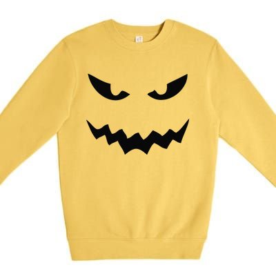 Halloween Jackolantern Pumpkin Face Spooky Premium Crewneck Sweatshirt