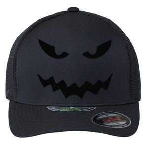 Halloween Jackolantern Pumpkin Face Spooky Flexfit Unipanel Trucker Cap