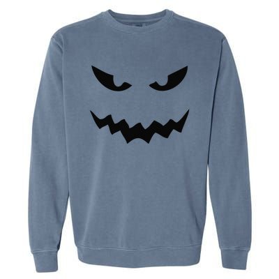 Halloween Jackolantern Pumpkin Face Spooky Garment-Dyed Sweatshirt