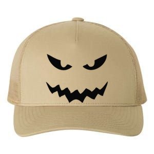 Halloween Jackolantern Pumpkin Face Spooky Yupoong Adult 5-Panel Trucker Hat