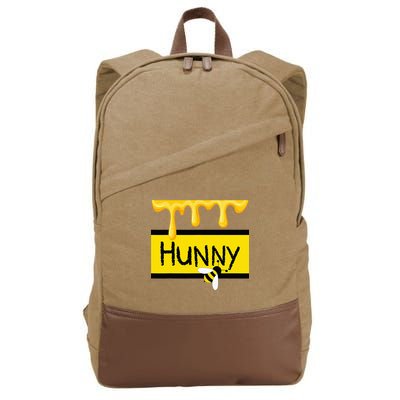 Hunny Jar Simulating With Dripping Honey And A Bee Cotton Canvas Backpack