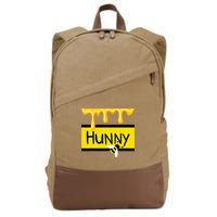 Hunny Jar Simulating With Dripping Honey And A Bee Cotton Canvas Backpack