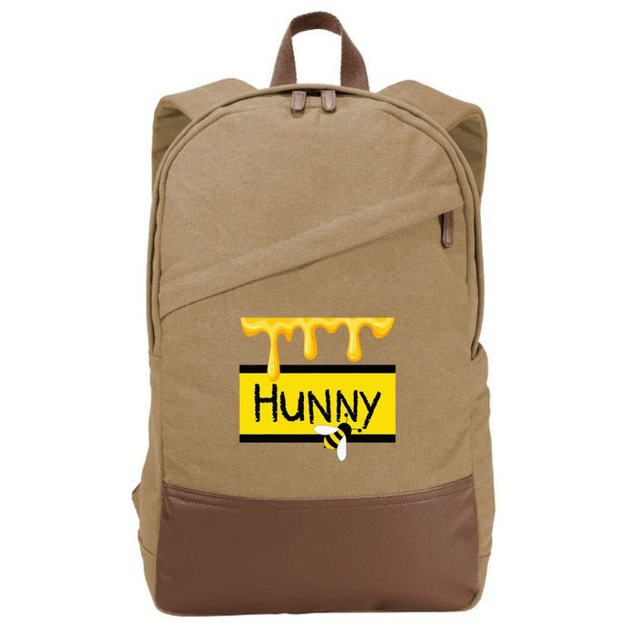 Hunny Jar Simulating With Dripping Honey And A Bee Cotton Canvas Backpack