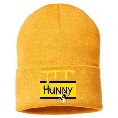 Hunny Jar Simulating With Dripping Honey And A Bee Sustainable Knit Beanie