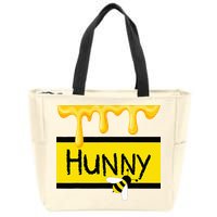 Hunny Jar Simulating With Dripping Honey And A Bee Zip Tote Bag