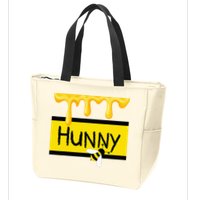 Hunny Jar Simulating With Dripping Honey And A Bee Zip Tote Bag