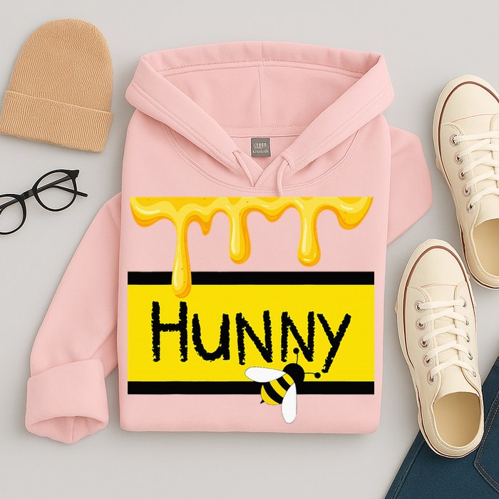 Hunny Jar Simulating With Dripping Honey And A Bee Hoodie