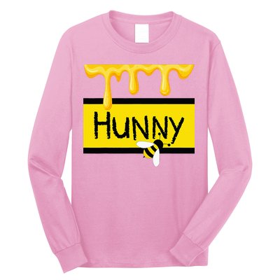 Hunny Jar Simulating With Dripping Honey And A Bee Long Sleeve Shirt