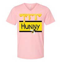 Hunny Jar Simulating With Dripping Honey And A Bee V-Neck T-Shirt