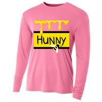 Hunny Jar Simulating With Dripping Honey And A Bee Cooling Performance Long Sleeve Crew