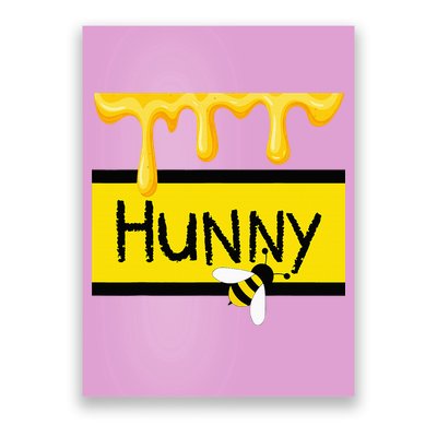 Hunny Jar Simulating With Dripping Honey And A Bee Poster