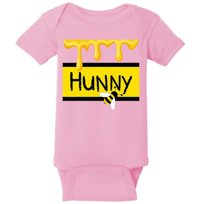 Hunny Jar Simulating With Dripping Honey And A Bee Baby Bodysuit