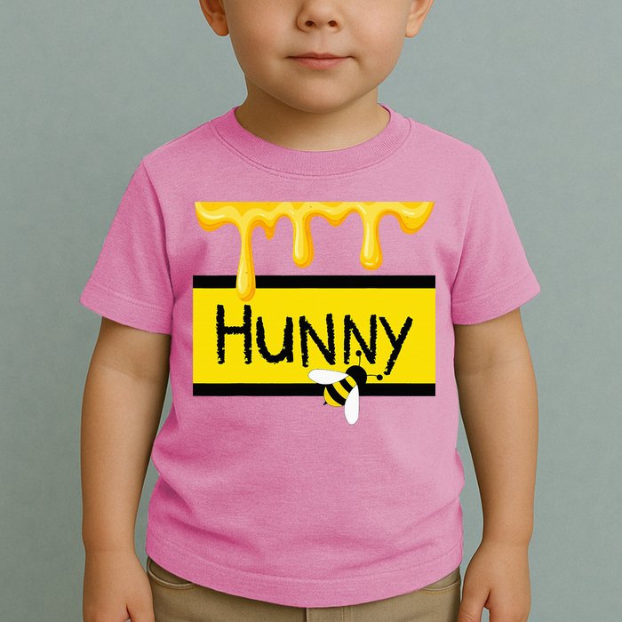 Hunny Jar Simulating With Dripping Honey And A Bee Toddler T-Shirt