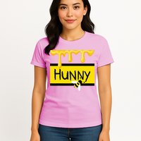 Hunny Jar Simulating With Dripping Honey And A Bee Womens T-Shirt