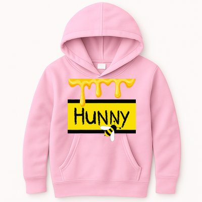 Hunny Jar Simulating With Dripping Honey And A Bee Kids Hoodie