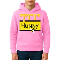 Hunny Jar Simulating With Dripping Honey And A Bee Kids Hoodie
