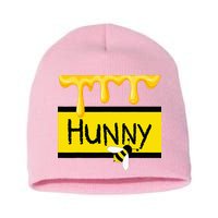 Hunny Jar Simulating With Dripping Honey And A Bee Short Acrylic Beanie