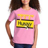 Hunny Jar Simulating With Dripping Honey And A Bee Kids T-Shirt