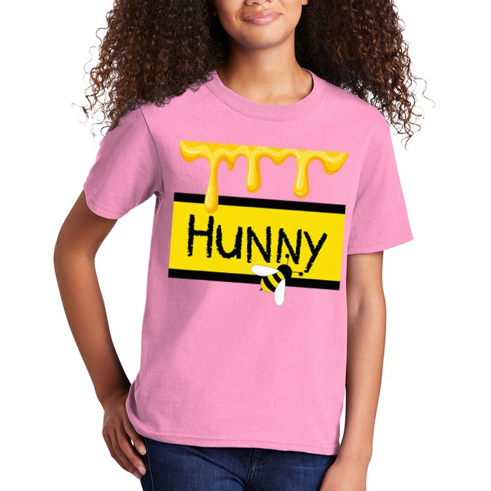 Hunny Jar Simulating With Dripping Honey And A Bee Kids T-Shirt