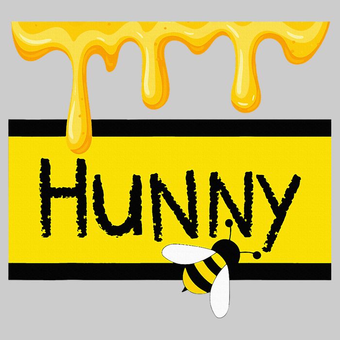 Hunny Jar Simulating With Dripping Honey And A Bee Tie-Dye T-Shirt