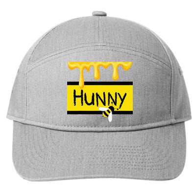Hunny Jar Simulating With Dripping Honey And A Bee 7-Panel Snapback Hat