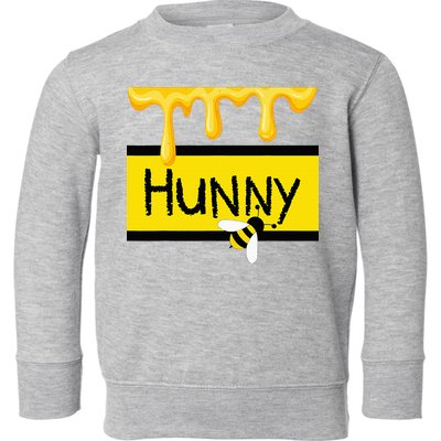 Hunny Jar Simulating With Dripping Honey And A Bee Toddler Sweatshirt
