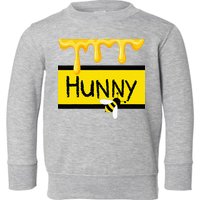 Hunny Jar Simulating With Dripping Honey And A Bee Toddler Sweatshirt