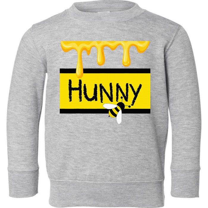 Hunny Jar Simulating With Dripping Honey And A Bee Toddler Sweatshirt