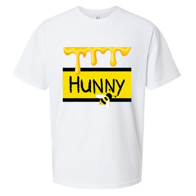 Hunny Jar Simulating With Dripping Honey And A Bee Sueded Cloud Jersey T-Shirt