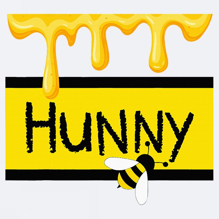 Hunny Jar Simulating With Dripping Honey And A Bee Sueded Cloud Jersey T-Shirt