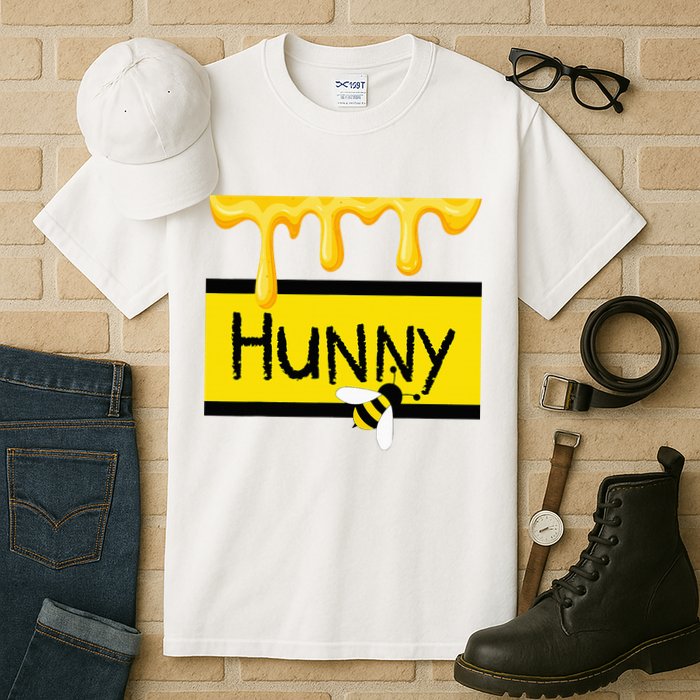Hunny Jar Simulating With Dripping Honey And A Bee Tall T-Shirt