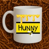Hunny Jar Simulating With Dripping Honey And A Bee Mug