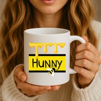 Hunny Jar Simulating With Dripping Honey And A Bee Mug