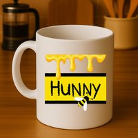 Hunny Jar Simulating With Dripping Honey And A Bee Mug