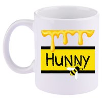 Hunny Jar Simulating With Dripping Honey And A Bee 11oz C Handle Ceramic Mug