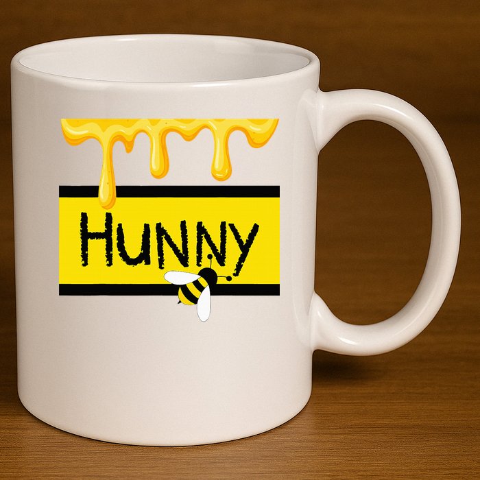 Hunny Jar Simulating With Dripping Honey And A Bee 11oz C Handle Ceramic Mug
