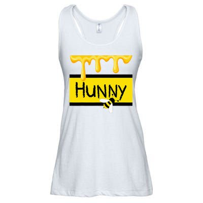 Hunny Jar Simulating With Dripping Honey And A Bee Ladies Essential Flowy Tank