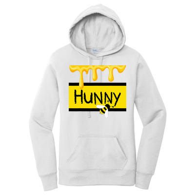 Hunny Jar Simulating With Dripping Honey And A Bee Women's Pullover Hoodie