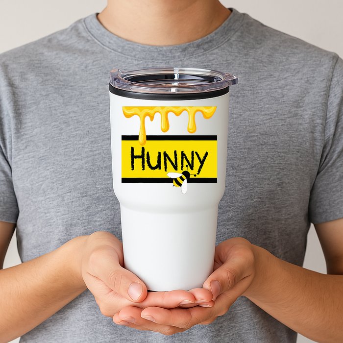 Hunny Jar Simulating With Dripping Honey And A Bee Tumbler