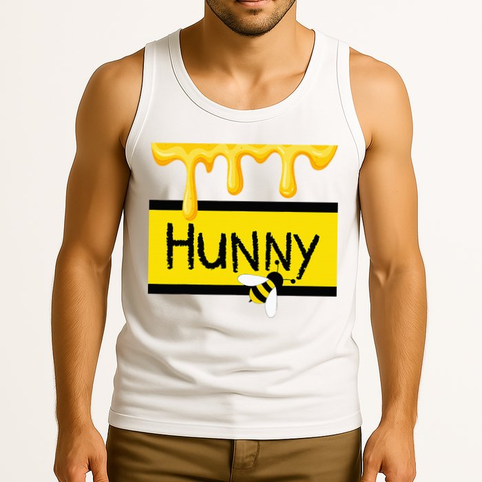 Hunny Jar Simulating With Dripping Honey And A Bee Tank Top