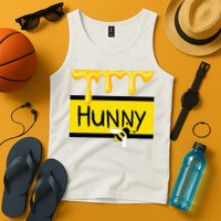 Hunny Jar Simulating With Dripping Honey And A Bee Tank Top